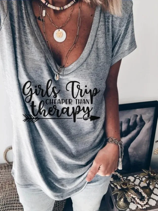 Women's V neck Collar Short Sleeve T shirt Women Gray - Shop at LoveMi