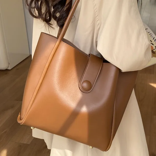 Retro One shoulder High grade Fashion Work Commuter Tote Brown - Shop at LoveMi