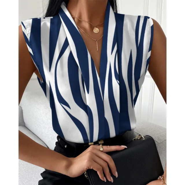 Printed Sleeveless Shirt Top For Women Zebra - Shop at LoveMi
