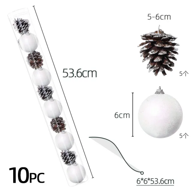10 Cylinder Christmas Plastic Ball Tree Decorations Style 1 - Shop at LoveMi