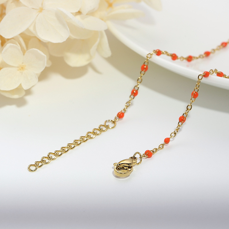 Titanium Steel Resin Bohemian Cross Necklace Ornament