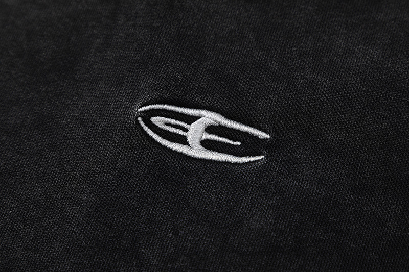 Men's Retro Worn Looking Washed-out Pleated Long-sleeved T-shirt