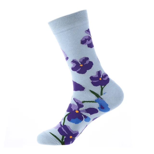 Autumn And Winter Flower Mid calf Female Cotton Socks Free Size 36 To 43 - Shop at LoveMi