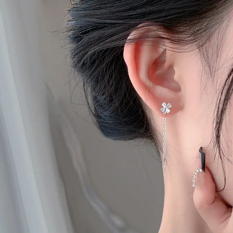 Sterling Silver Long Earrings
