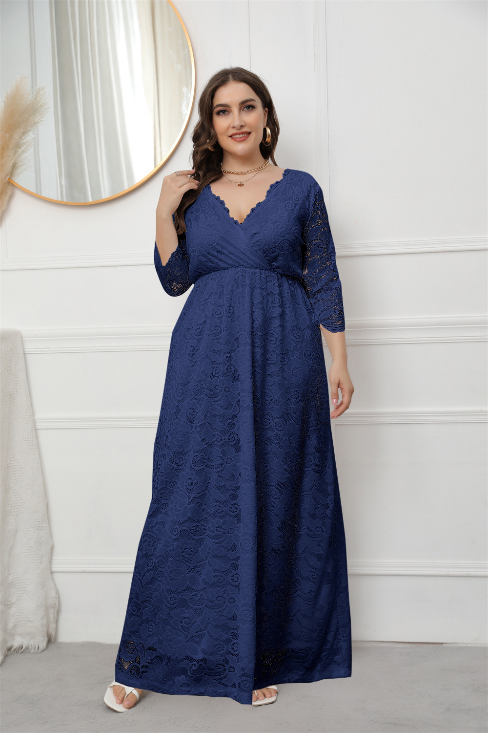 Bridesmaid Elegant Lace Women's Dress Blue - Shop at LoveMi