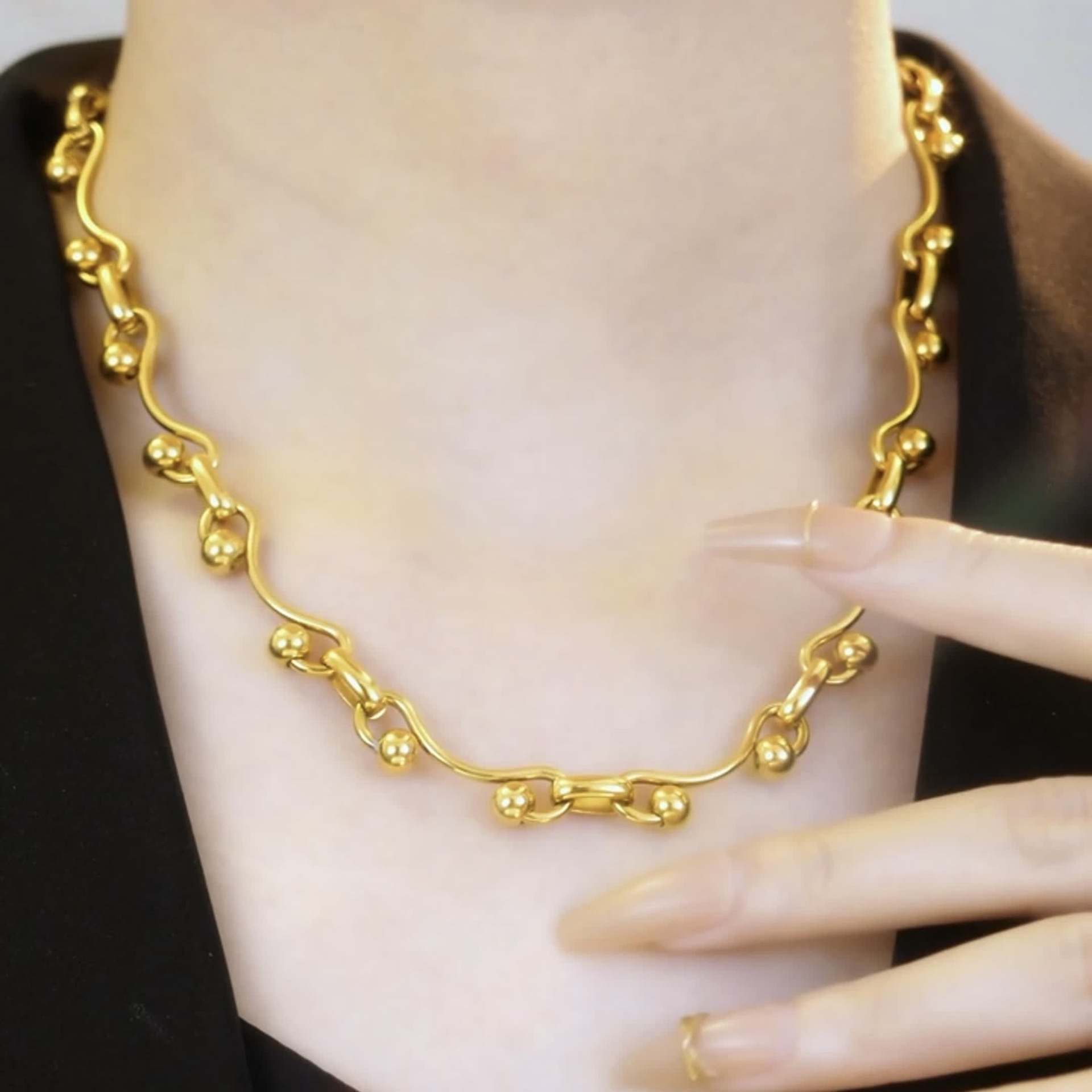 Infinite Symbol Round Beads Special-interest Design Non-fading Clavicle Chain