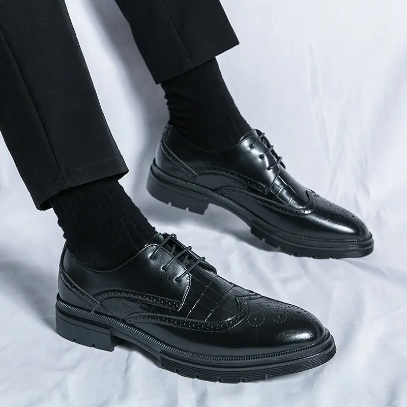 Casual Derby Shoes Men's British Formal Wear Low-top Shoes