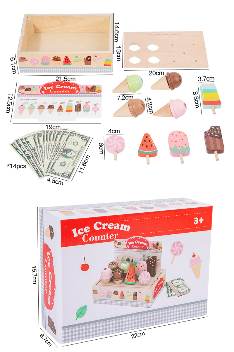 Wooden Ice Cream Model Playset Toy — foto 7