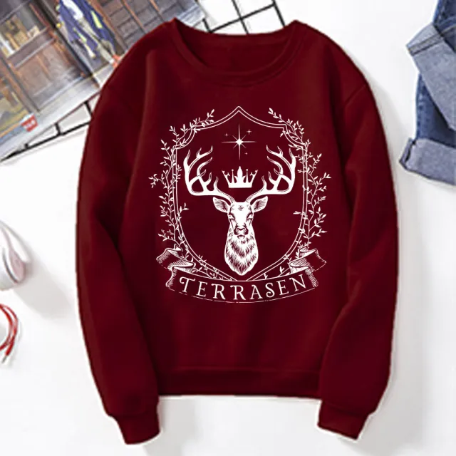 Terraces Throne Of Glass Sweatshirt Sarah J Maas Series Hood Winered - Shop at LoveMi