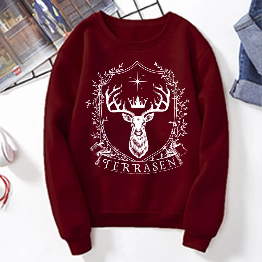 Terraces Throne Of Glass Sweatshirt Sarah J Maas Series Hood - Winered