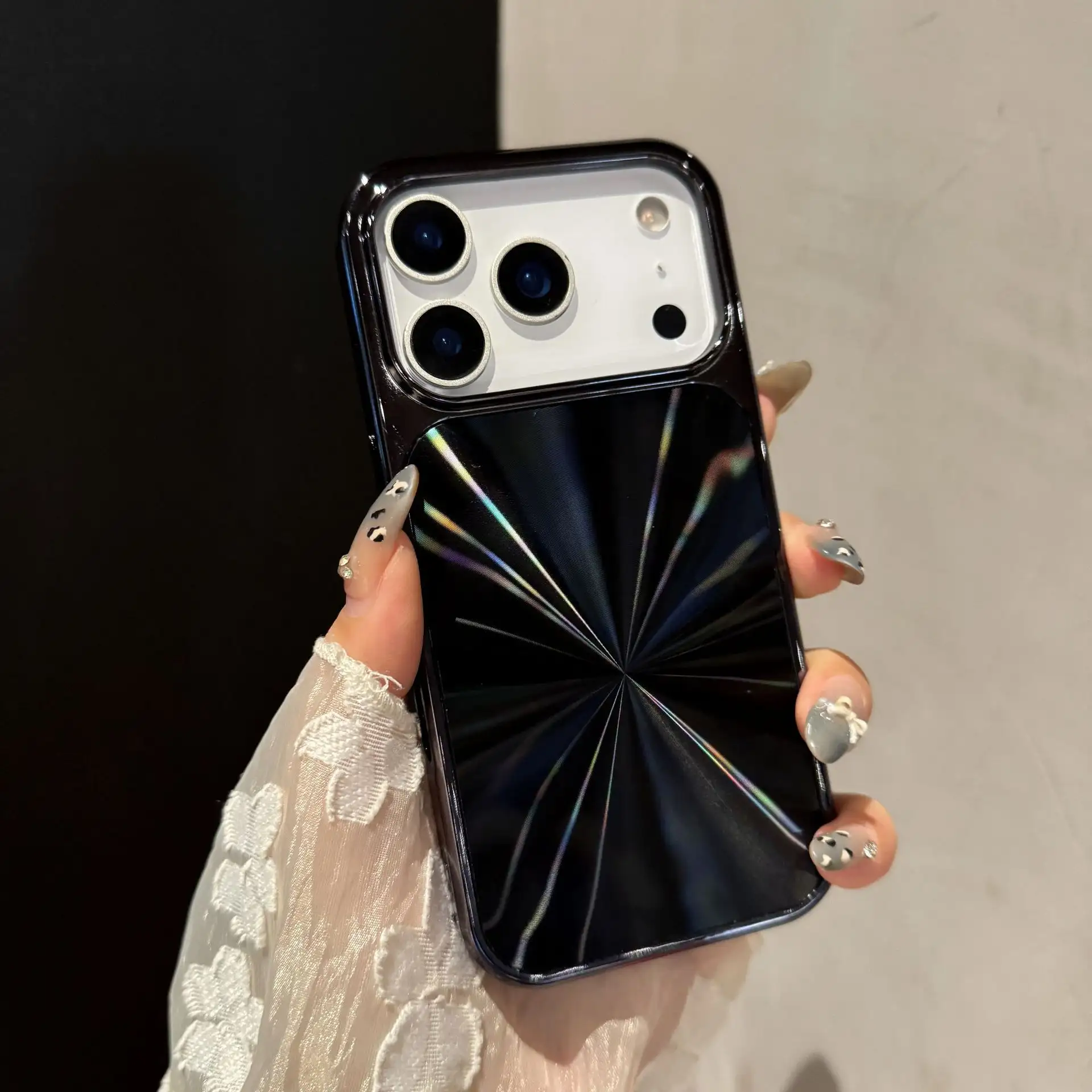 Electroplated CD Pattern Simple Shatter-resistant Fashion Protective Shell