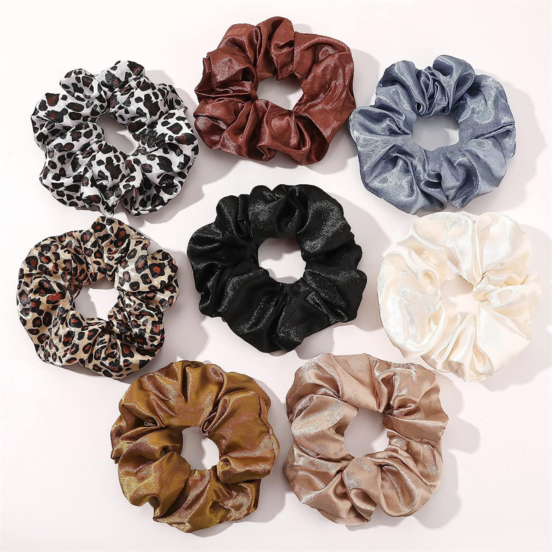 Title 9, Pure Satin Fabric Large Intestine Hair Ring Wom...