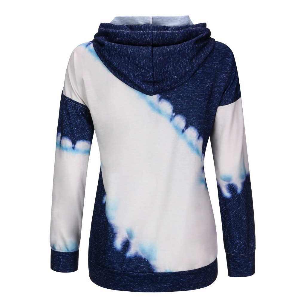 Title 6, Tie-Dye Printed Sweater Loose Hooded Long Sleev...