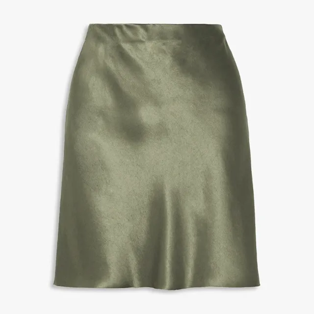 New European And American style Elastic High waist Solid color Skirt For Women Green - Shop at LoveMi