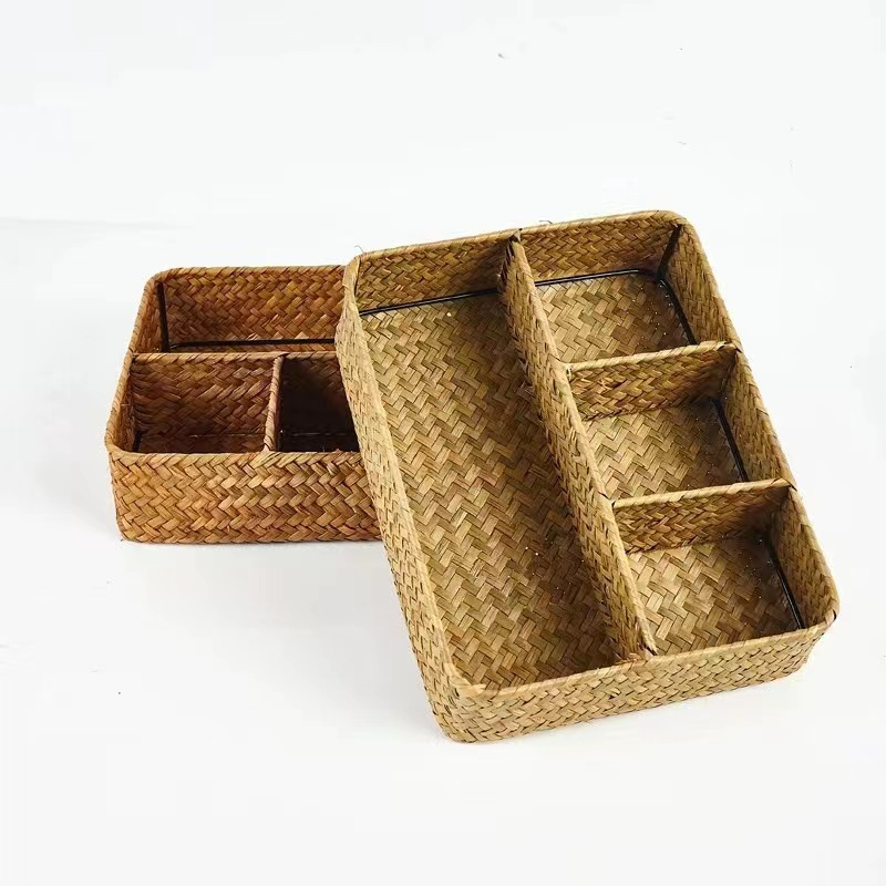 Title 2, Seaweed Weaved Storage Basket Office Desktop Su...