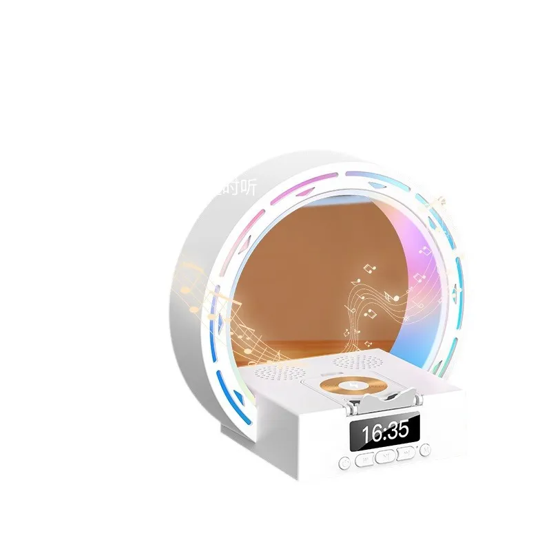 4 In 1 Wireless Bluetooth-compatible Speaker Charging Pad Bedside Lamp With Alarm Clock Wake-Up Light For Bedroom Support USB Drive TF Card – image 8