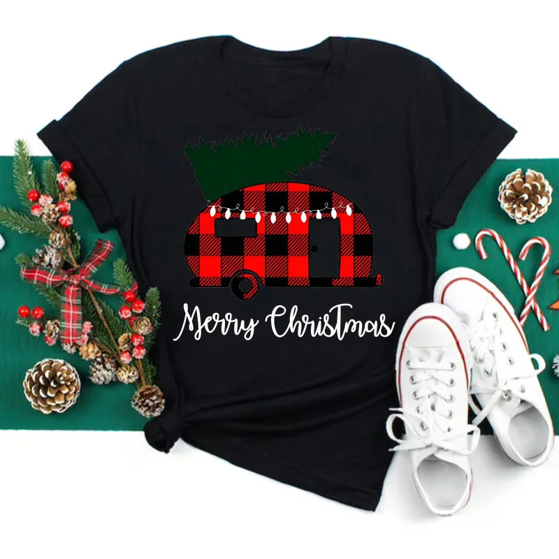 Theme White Women's Simple Clothes T-shirt - 1370 Black