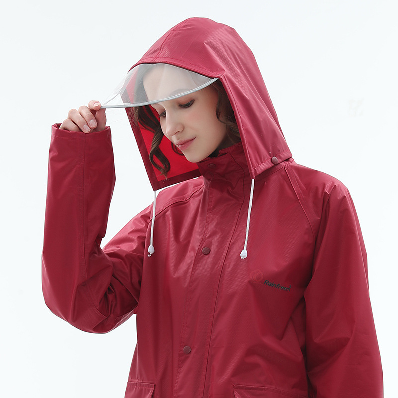 Outdoor Double-layer Thickened Long Section One-piece Raincoat