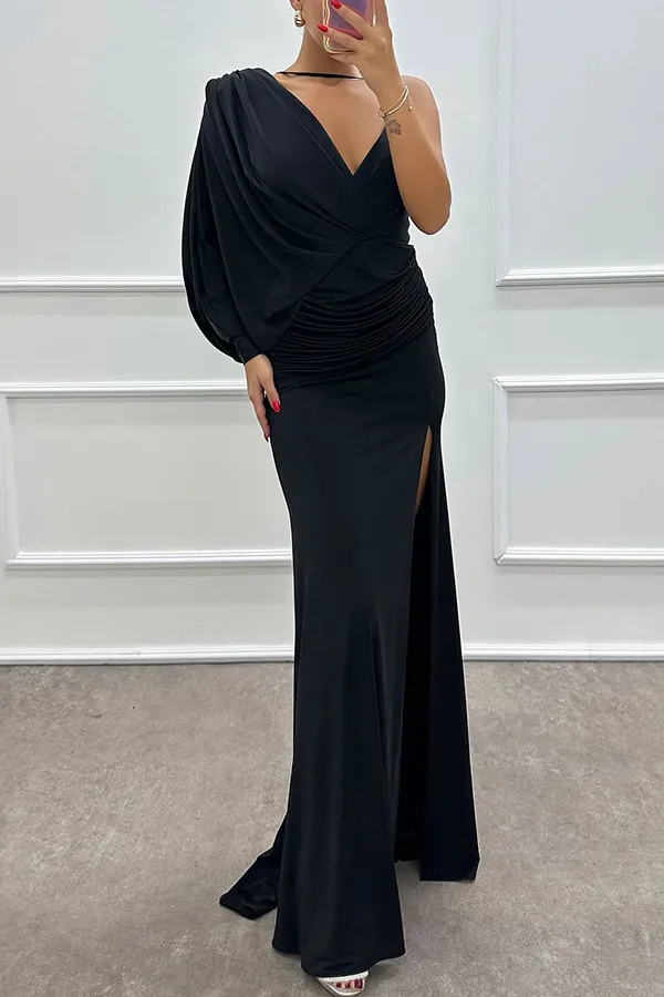 V neck Sexy Fashion Design Dress Black - Shop at LoveMi