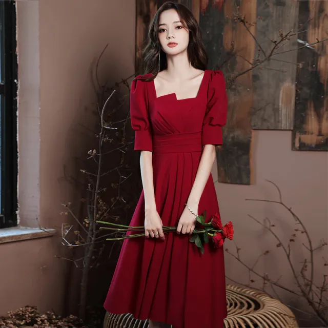 Banquet Dinner Suit Female Daily Style Wine - Shop at LoveMi