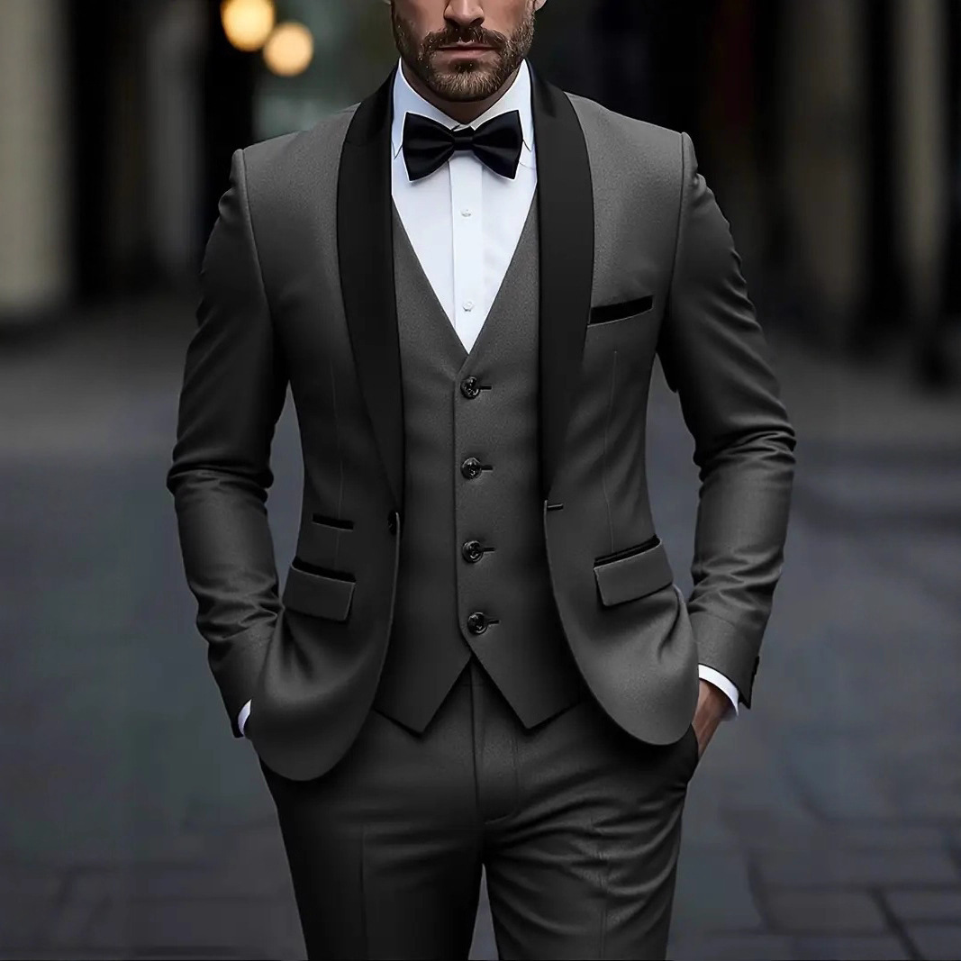 Mens Casual Versatile Suit Pants And Vest Set