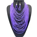 Wax Cord Multi-Layer Tassel Necklace Set view 9