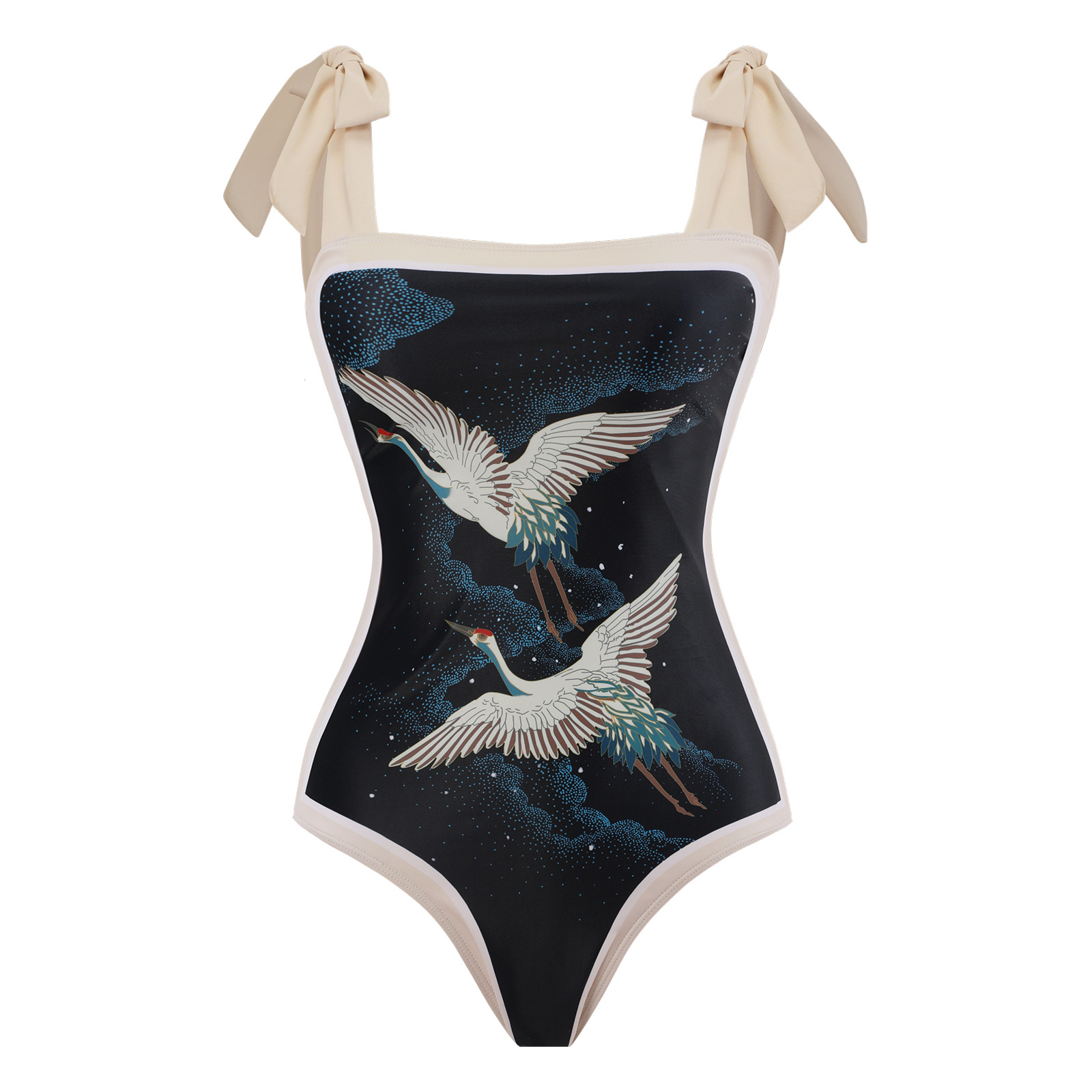 Women’s Retro One-piece Swimsuit Chiffon Skirt Suit