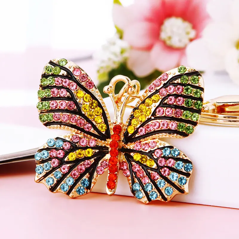 European And American Diamond-studded Colorful Butterfly Car