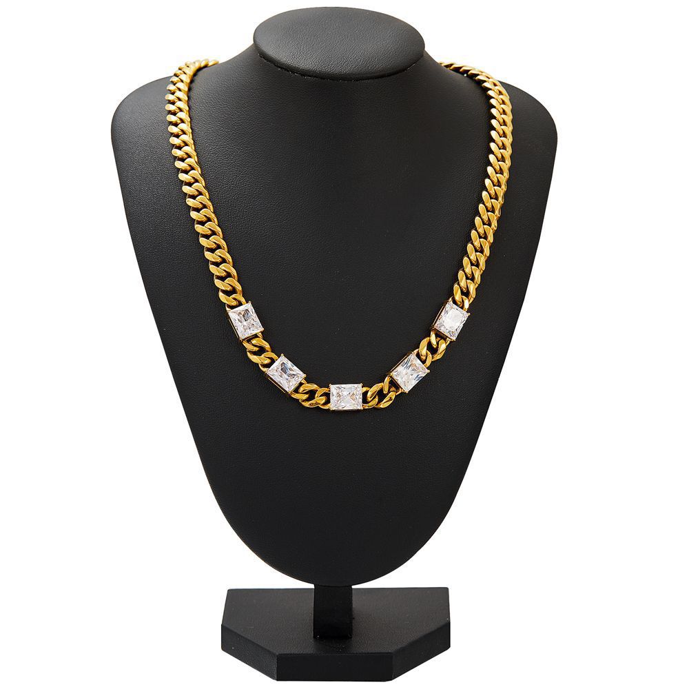 10mm New Womens Necklace Stainless Steel Gold Colored