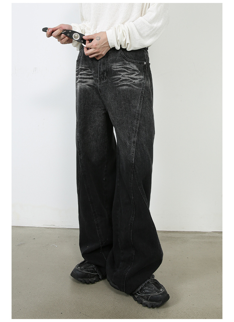 Retro Straight Loose Jeans Men's Casual Pants