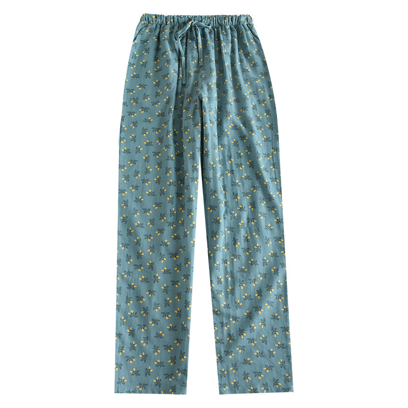 New Pure Cotton Double-layer Gauze Women's Pajama Pants