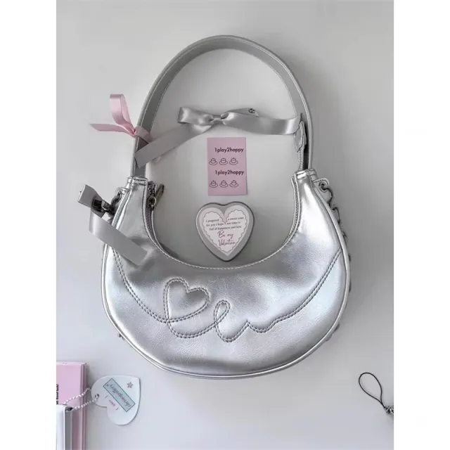 Special interest Design Love Strap Shoulder Bag Fashion Silver - Shop at LoveMi