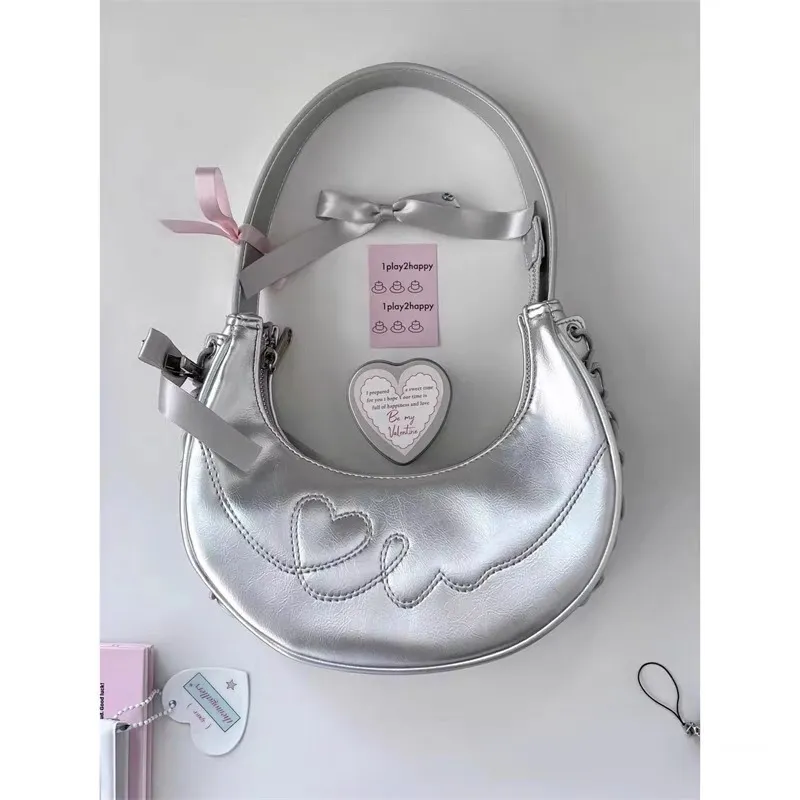 Special-interest Design Love Strap Shoulder Bag Fashion - Silver