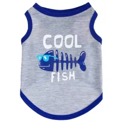 European And American Vest Type Small Fish Cat Clothes - Grey - View 1