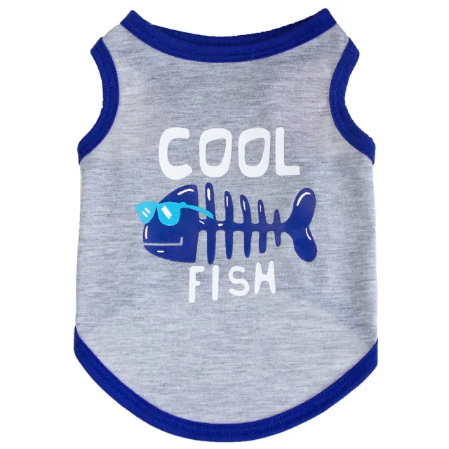 European And American Vest Type Small Fish Cat Clothes Gray - Shop at LoveMi