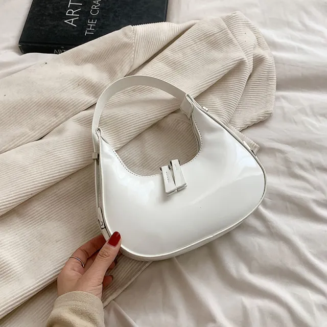 Red Women's Shoulder Bag Patent Leather Underarm White - Shop at LoveMi