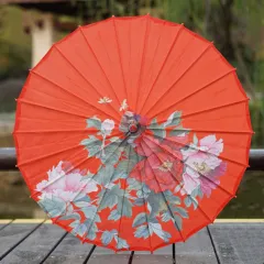 Hanfu Ancient Style Silk Cloth Oiled Paper Umbrella Rainproof And Sun Protection - 2Style - View 1