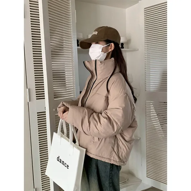 Women's Short Winter Bread Coat Khaki - Shop at LoveMi