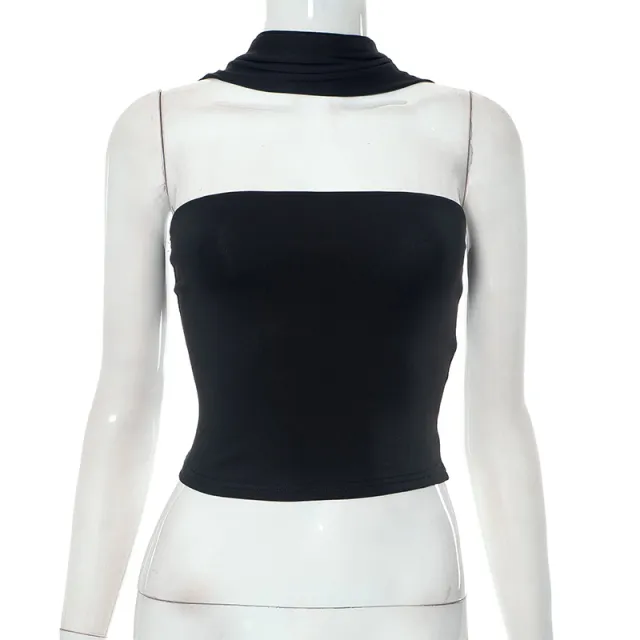 Solid Color Sleeveless Short All matching Tube Top Black - Shop at LoveMi