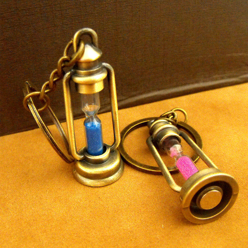 Title 6, Revolving Scenic Lantern Hourglass Keychain Simple