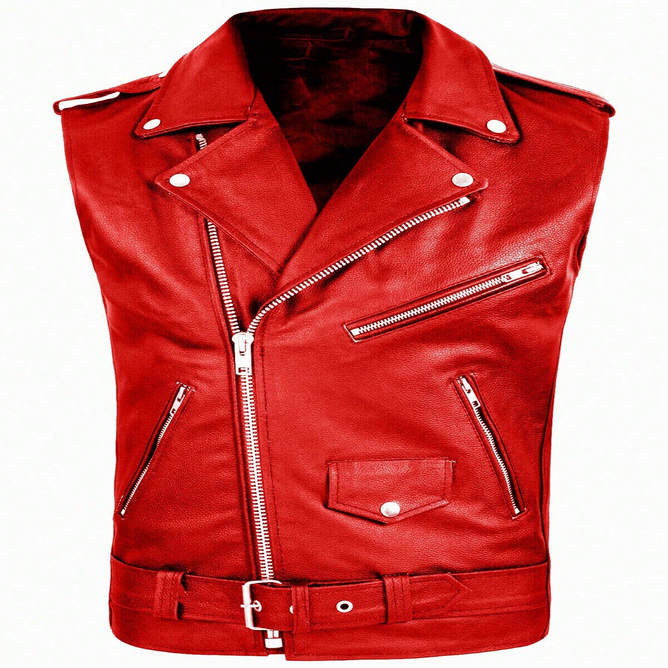 Mens PU Leather Biker Vest product image