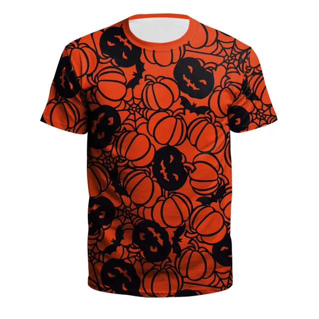 Women's Cartoon Pumpkin Casual Couple Digital Printed T shirt B395 1042 - Shop at LoveMi