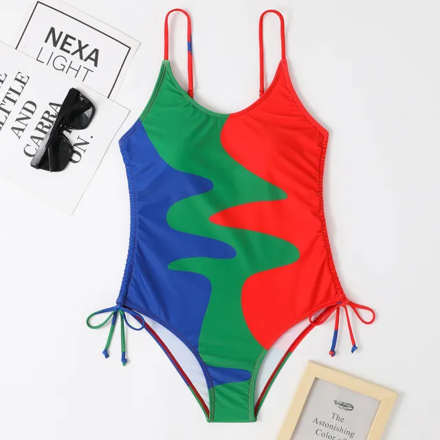 Swimsuit One piece Sleeveless Fixed Swimming Trunks Green - Shop at LoveMi