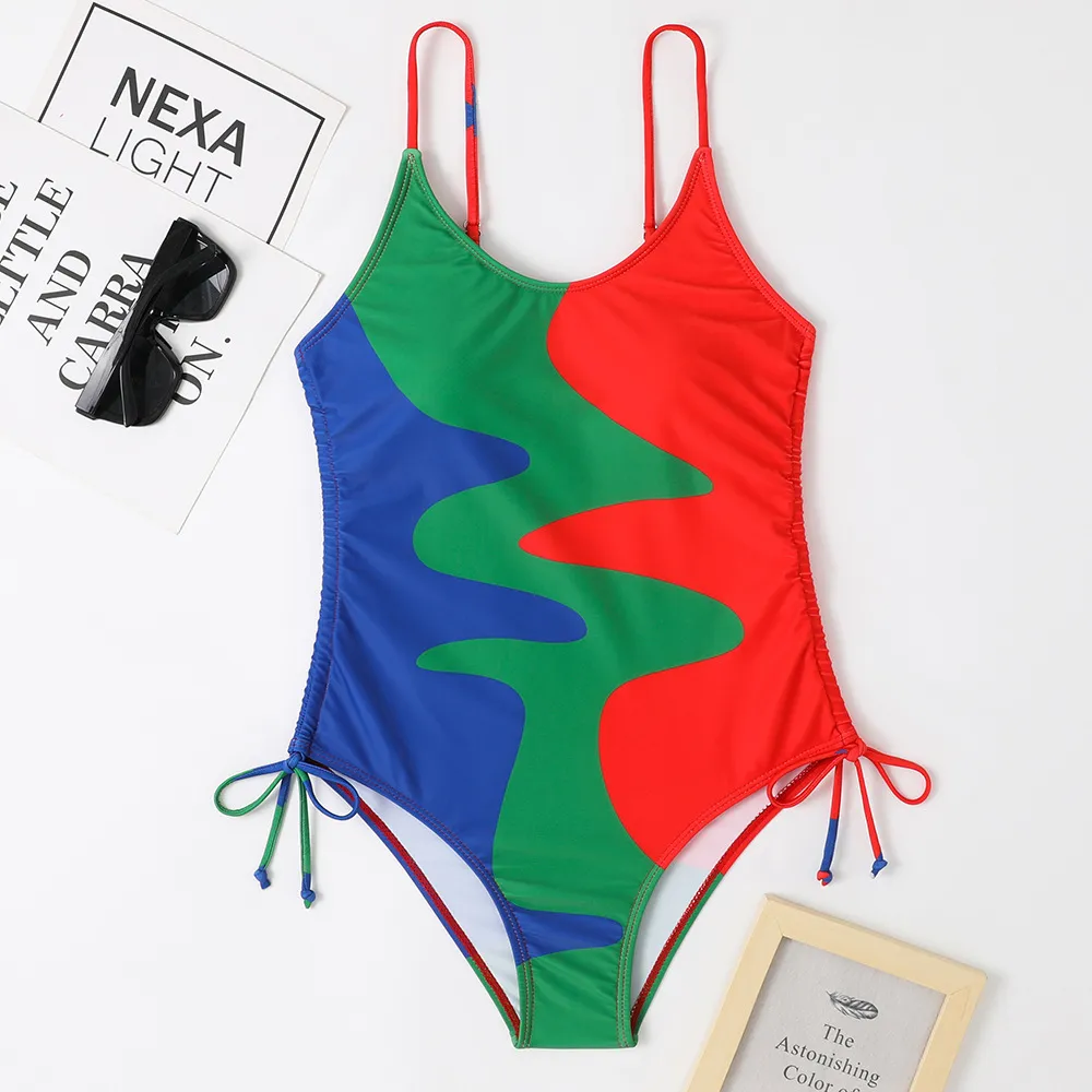 Swimsuit One-piece Sleeveless Fixed Swimming Trunks - Green