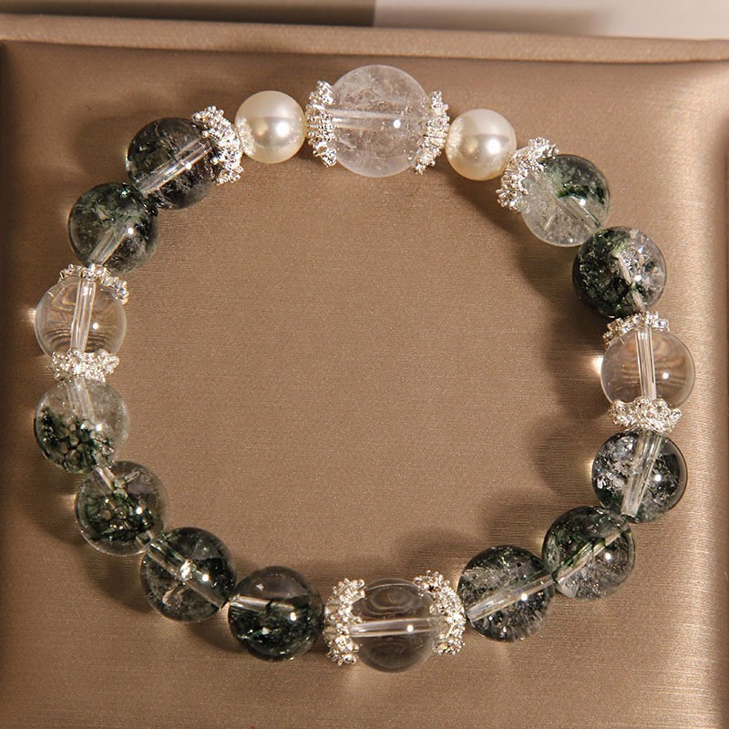 Womens Green Phantom Quartz Bracelet