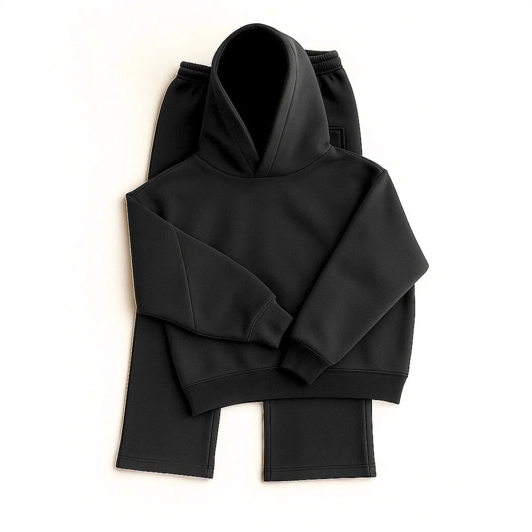 Men's Heavyweight Structured Hoodie - 3D Cut Sweatshirt with Adjustable Drawstring Hood and Ribbed Cuffs Hem