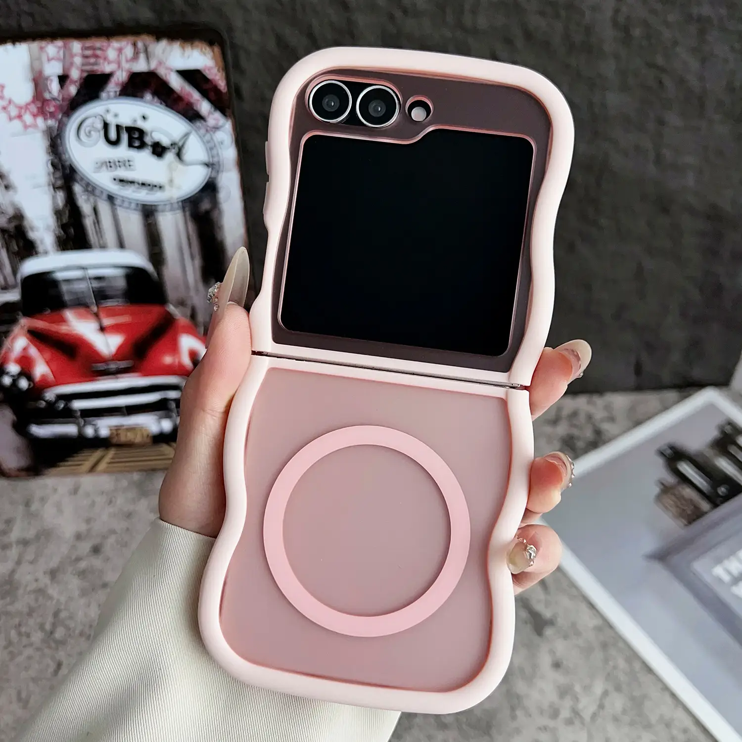 Magnetic Phone Case Foldable Screen Transparent Color All-inclusive Protective Cover