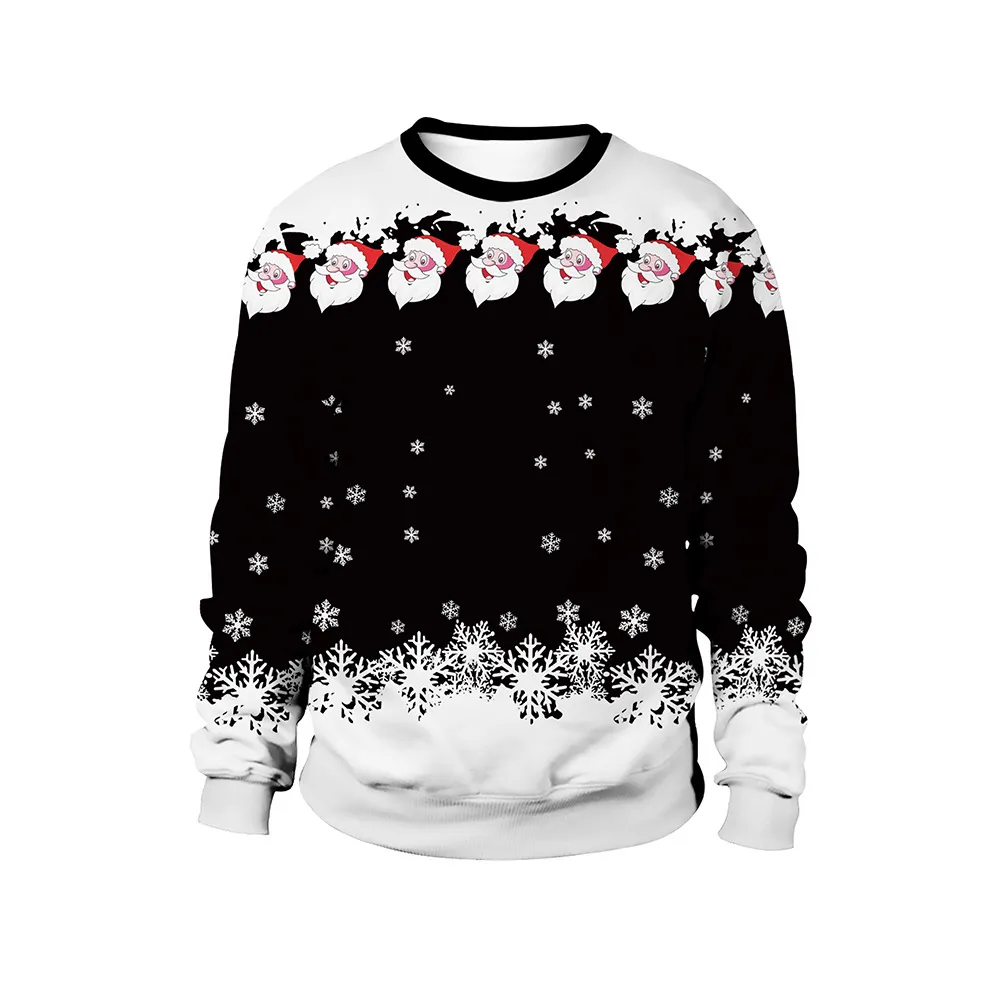 Women's Christmas Animal Print Pullover Round Neck Couple Sweater - Sb102 062-Xl