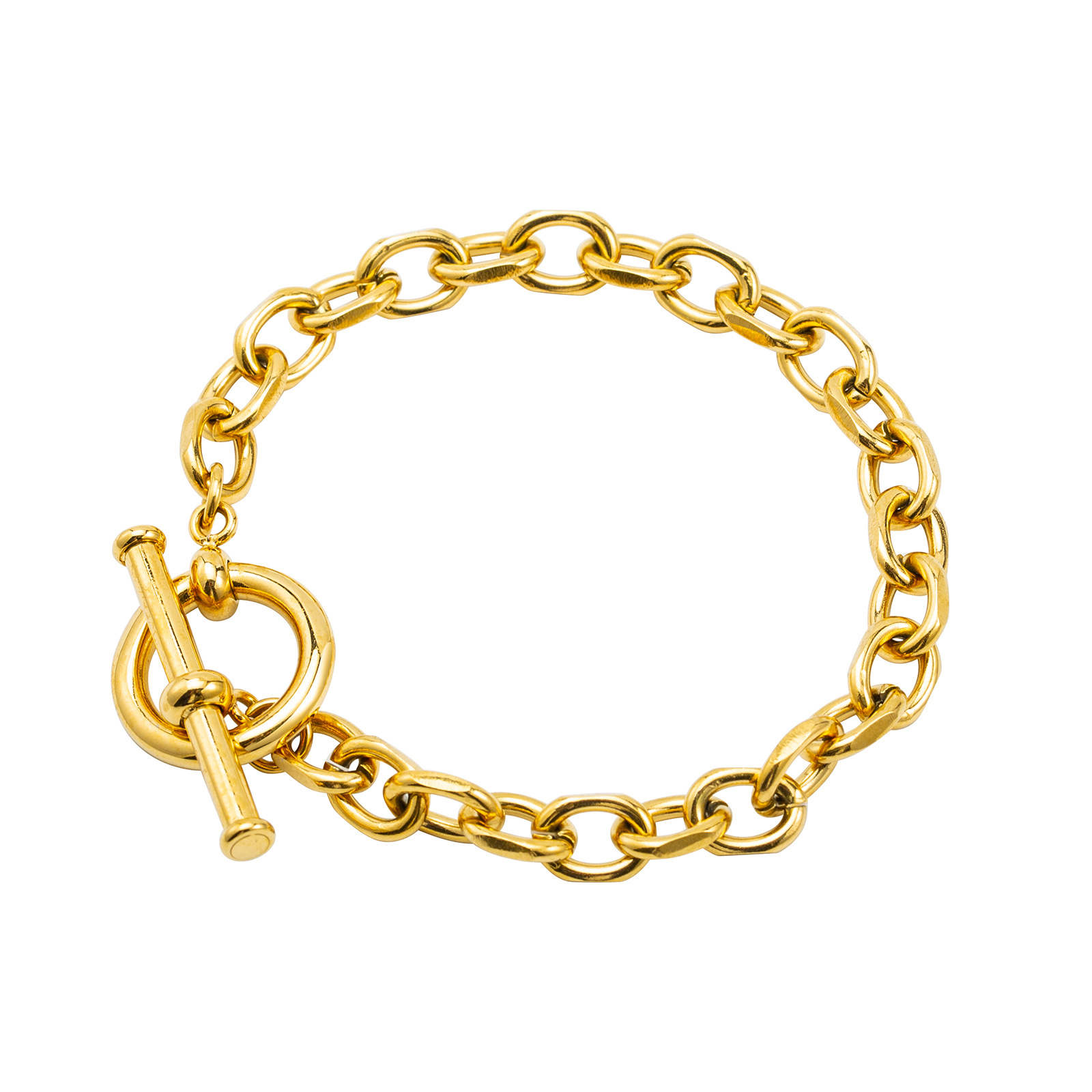 Gold-Plated Cross-Chain Bracelet