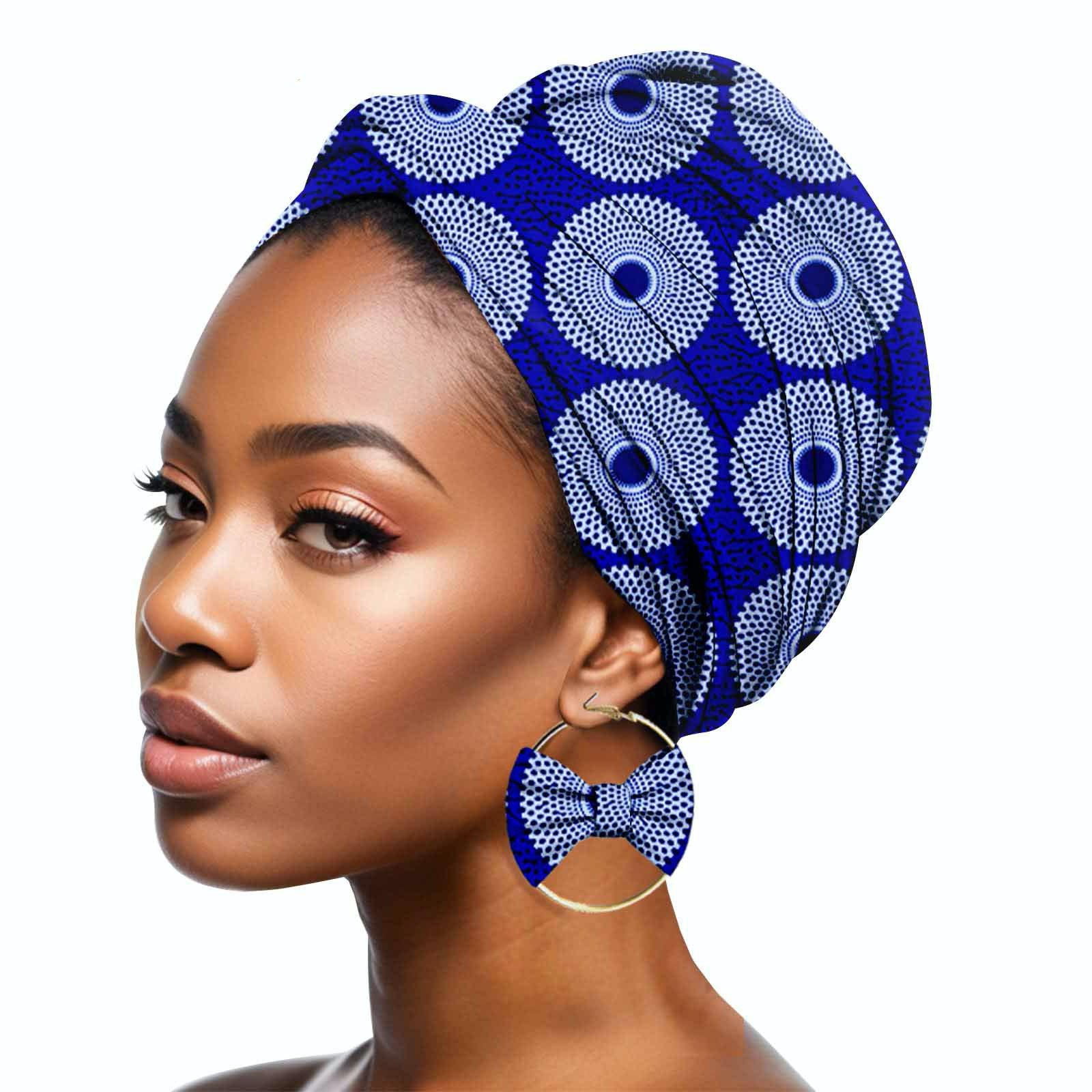 Duplex Printing Batik Headscarf Earrings A746 Hair Band Mask - Shop at LoveMi